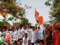 जलसंकट पर कांग्रेस का प्रदर्शन, महिलाओं ने सड़क पर फोड़ी मटकी