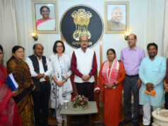 राज्यपाल श्री डेका से राष्ट्रीय पिछड़ा वर्ग आयोग की अध्यक्ष साध्वी निरंजन ज्योति ने की सौजन्य भेंट