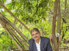 एसी कमरों से दूर, पेड़ की छांव में बैठकर अल्वा फाउंडेशन के चेयरमैन डॉ. हेमशंकर जेठमल साहू ने निपटाया काम