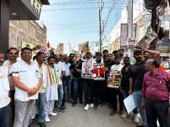 वोट बचाओ-देश बचाओ मार्च में शहर कांग्रेस का उग्र प्रदर्शन, ज्ञानेश कुमार का पुतला दहन